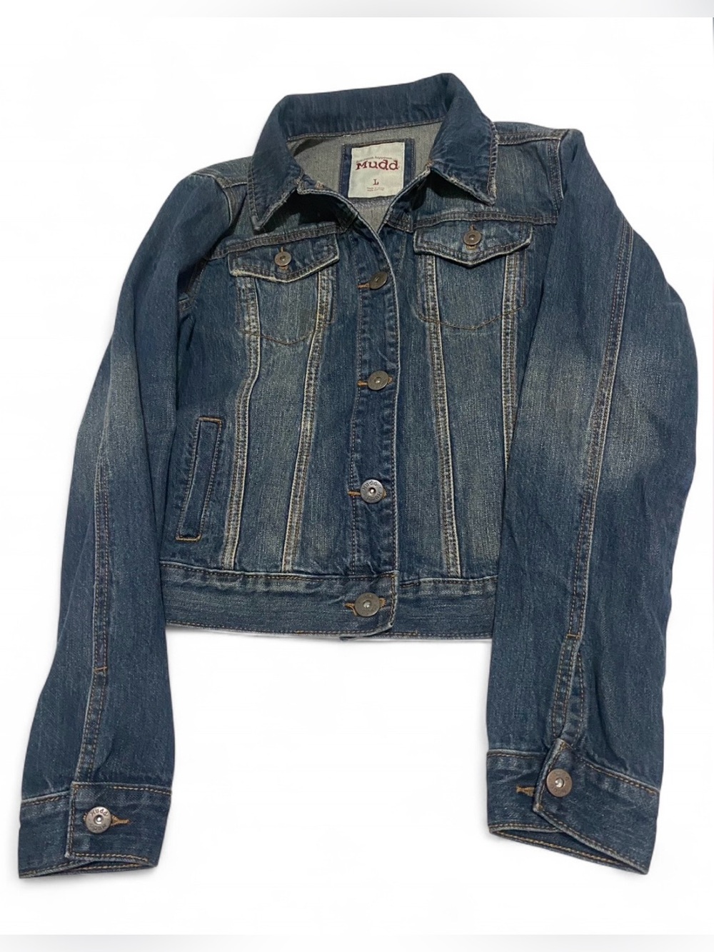 Mudd Vintage Denim Jacket Women's Size L Blue Jean Jacket Classic Y2K
